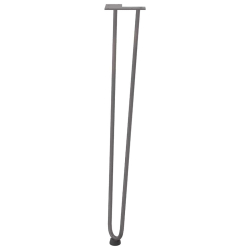 Nogi do stołu Hairpin, 4 szt., naturalna stal, 72 cm, lita stal