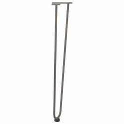 Nogi do stołu Hairpin, 4 szt., naturalna stal, 72 cm, lita stal