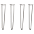Nogi do stołu Hairpin, 4 szt., naturalna stal, 72 cm, lita stal