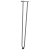 Nogi do stołu Hairpin, 4 szt., naturalna stal, 72 cm, lita stal