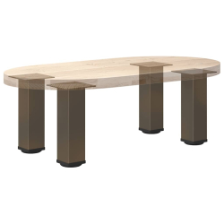 Nogi do stolika kawowego, 4 szt., naturalna stal, 42-44cm, stal