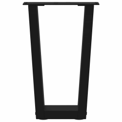 Nogi do stołu jadalnego w kształcie litery V 2 szt. Czarne Stal