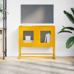 Szafka RTV, musztardowa, 68x39x60,5 cm, stal walcowana na zimno