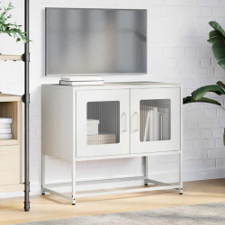 Szafka RTV, biała, 68x39x60,5 cm, stal walcowana na zimno