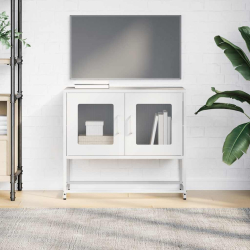 Szafka RTV, biała, 68x39x60,5 cm, stal walcowana na zimno