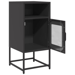 Szafka nocna Czarna 36x39x78 cm Stal walcowana na zimno