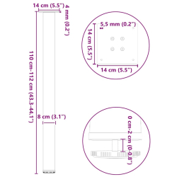 Nogi do stolika kawowego, 4 szt., antracyt, 110-112 cm, stal