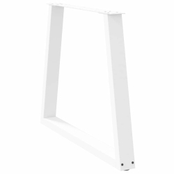 Nogi do stołu jadalnego w kształcie litery V 3 szt. Białe Stal