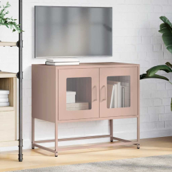 Szafka RTV, różowa, 68x39x60,5 cm, stal walcowana na zimno
