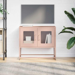 Szafka RTV, różowa, 68x39x60,5 cm, stal walcowana na zimno