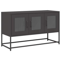 Szafka RTV, czarna, 100,5x39x60,5 cm, stal walcowana na zimno