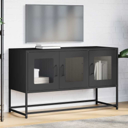 Szafka RTV, czarna, 100,5x39x60,5 cm, stal walcowana na zimno