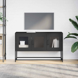 Szafka RTV, czarna, 100,5x39x60,5 cm, stal walcowana na zimno
