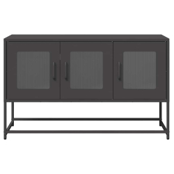 Szafka RTV, czarna, 100,5x39x60,5 cm, stal walcowana na zimno