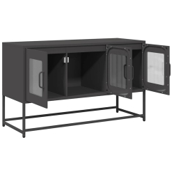 Szafka RTV, czarna, 100,5x39x60,5 cm, stal walcowana na zimno