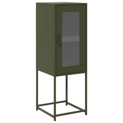 Komoda Oliwkowo-zielona 36x39x107 cm Stal walcowana na zimno