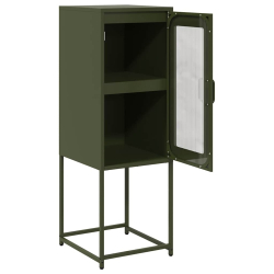 Komoda Oliwkowo-zielona 36x39x107 cm Stal walcowana na zimno