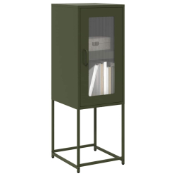 Komoda Oliwkowo-zielona 36x39x107 cm Stal walcowana na zimno