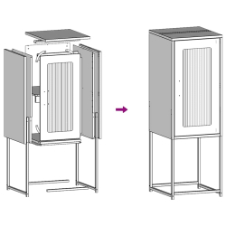 Komoda Antracyt 36x39x107 cm Stal walcowana na zimno