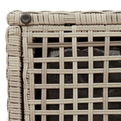Taborety ogrodowe z poduszkami 2 szt. Jasnoszary Polirattan