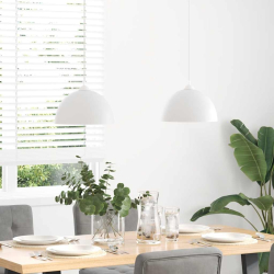 Lampy wiszące 2 szt. Regulowana wysokość E27 Biały Ø30 cm Metal