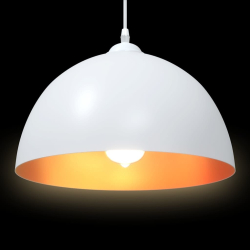 Lampy wiszące 2 szt. Regulowana wysokość E27 Biały Ø30 cm Metal