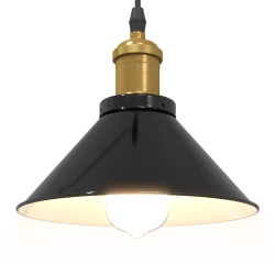 Lampa wisząca z regulacją wysokości E27 połysk czarny metal