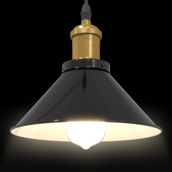 Lampa wisząca z regulacją wysokości E27 połysk czarny metal