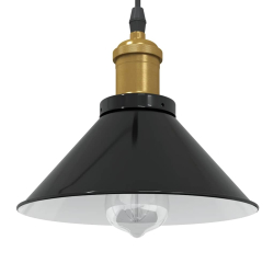Lampa wisząca z regulacją wysokości E27 połysk czarny metal