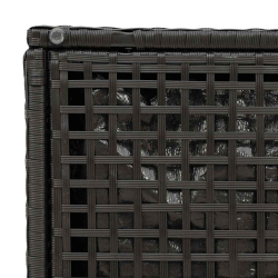 Taborety ogrodowe z poduszkami 2 szt. Czarny Polirattan