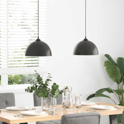 Lampy wiszące 2 szt. Regulowana wysokość E27 Czarny Metal