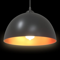 Lampy wiszące 2 szt. Regulowana wysokość E27 Czarny Metal