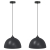 Lampy wiszące 2 szt. Regulowana wysokość E27 Czarny Metal