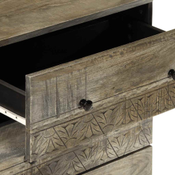Komoda Jasnoszara 60x33,5x75 cm Drewno lite Mango