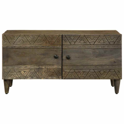 Stolik kawowy Jasnoszary 80x50x40 cm Drewno lite Mango