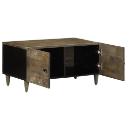 Stolik kawowy Jasnoszary 80x50x40 cm Drewno lite Mango