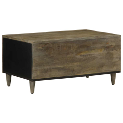 Stolik kawowy Jasnoszary 80x50x40 cm Drewno lite Mango