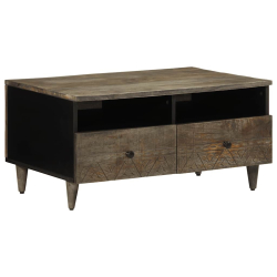 Stolik kawowy Jasnoszary 80x54x40 cm Drewno lite Mango