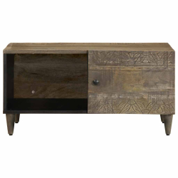 Stolik kawowy Jasnoszary 80x50x40 cm Drewno lite Mango