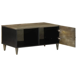 Stolik kawowy Jasnoszary 80x50x40 cm Drewno lite Mango