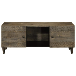 Stolik kawowy Jasnoszary 100x54x40 cm Drewno lite Mango