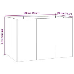 Doniczka Antracyt 120x80x80 cm Stal