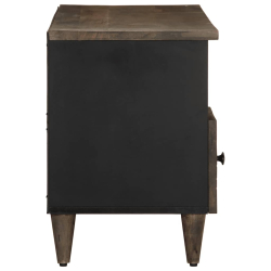 Szafka pod telewizor, czarna, 100x33x46 cm, lite drewno mango