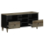 Szafka pod telewizor, czarna, 100x33x46 cm, lite drewno mango