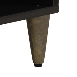 Szafka pod telewizor, czarna, 100x33x46 cm, lite drewno mango