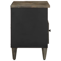 Szafka pod telewizor, czarna, 80x33x46 cm, lite drewno mango