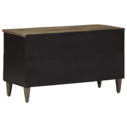Szafka pod telewizor, czarna, 80x33x46 cm, lite drewno mango