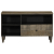 Szafka pod telewizor, czarna, 80x33x46 cm, lite drewno mango