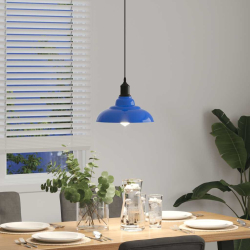 Lampa wisząca z regulacją wysokości E27 połysk ciemnoniebieski