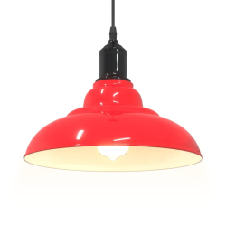 Lampa wisząca z regulacją wysokości E27 połysk czerwony metal
